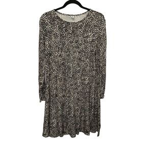 NWT Old Navy Long Sleeve Knit Swing Animal Print Dress